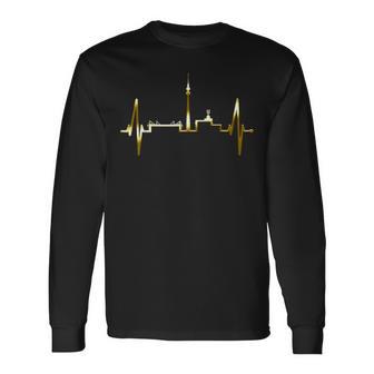 Dortmund Heartbeat Skyline Pulse Ruhrpott Stadium Dortmunder Langarmshirts - Seseable