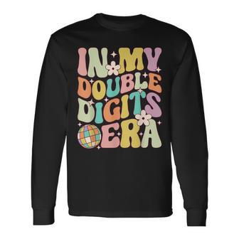 In My Double Digits Era Retro 10 Year Old 10Th Birthday Long Sleeve T-Shirt | Mazezy DE