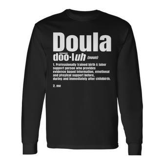 Doula Noun Birth Companion Childbirth Post-Birth Supporter Long Sleeve T-Shirt - Monsterry