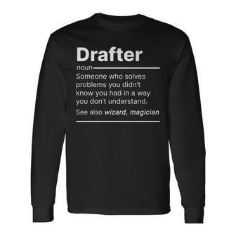 Drafter Job Worker Definition Dictionary Text Long Sleeve T-Shirt - Monsterry UK