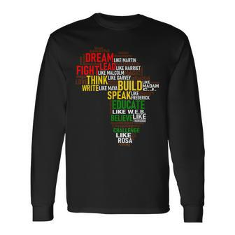 Dream Like Martin Black History Month African Celebration Long Sleeve T-Shirt - Thegiftio UK