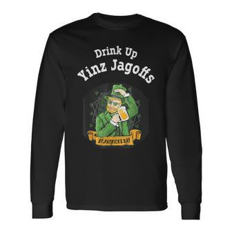 Drink Up Yinz Jagoffs St Patrick's Day Novelty Drinking Long Sleeve T-Shirt - Monsterry