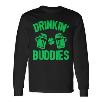 Drinking Buddies Irish Proud St Patrick's Day Womens Long Sleeve T-Shirt - Thegiftio UK