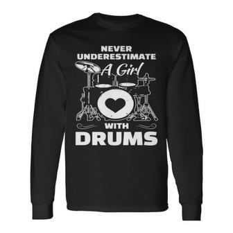 For A Drummer Long Sleeve T-Shirt - Seseable