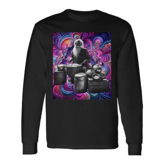 Drumming Tess Für Den Old Man Psychedelic Street Drummer Langarmshirts - Seseable