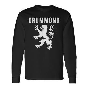Drummond Clan Scottish Family Name Scotland Heraldry Long Sleeve T-Shirt - Seseable