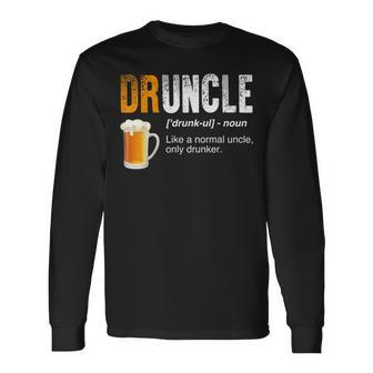 Druncle Like A Normal Uncle Only Drunker Beer Long Sleeve T-Shirt - Thegiftio UK
