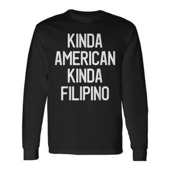 Dual Citizenship Filipino American Citizen Pride T Long Sleeve T-Shirt - Monsterry UK