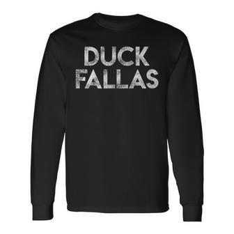 Duck Fallas Football Rival Distressed Vintage Long Sleeve T-Shirt - Monsterry