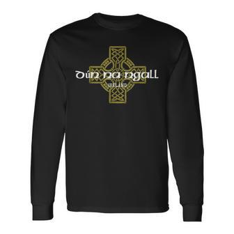 Dun Na Ngall Donegal Ireland Vintage Celtic Cross Long Sleeve T-Shirt | Mazezy