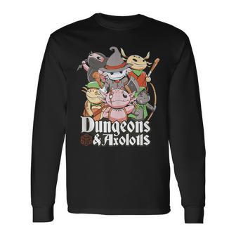 Dungeons And Axolotls Long Sleeve T-Shirt - Monsterry CA