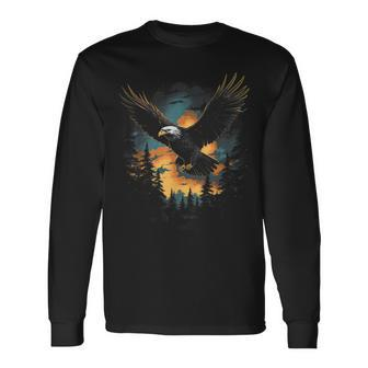 Eagle Forest Animal Wildlife Long Sleeve T-Shirt - Monsterry
