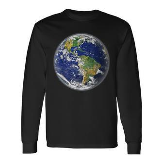 Earth Globe For Earth Day Long Sleeve T-Shirt - Monsterry