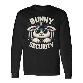 Easter Bunny Security Guard Cute & Egg Hunt Long Sleeve T-Shirt | Mazezy