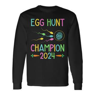 Easter Egg Hunt Champion Dad Pregnancy Announcement Long Sleeve T-Shirt - Seseable