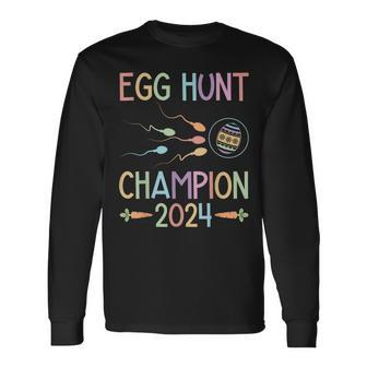 Easter Egg Hunt Champion Dad Pregnancy Announcement Long Sleeve T-Shirt - Monsterry DE