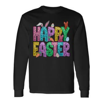 Easter Faux Sequin Bunny Long Sleeve T-Shirt | Mazezy