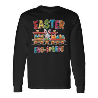 Easter Train Egg-Spress Easter Egg Hunting Boys Long Sleeve T-Shirt - Seseable