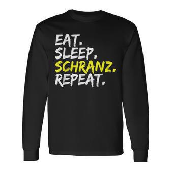 Eat Sleep Schranz Repeat Género Musical Músico Techno Camiseta de manga larga - Regaloses