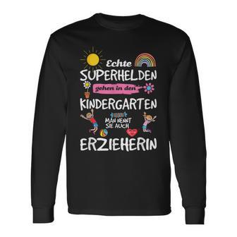 Echte Superhelden Ggehen In Kindergarten Go In Kindergarten Langarmshirts - Seseable