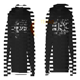 Eclipse 2024 Texas Totality Eclipse Texas Solar 2024 Long Sleeve T-Shirt | Mazezy