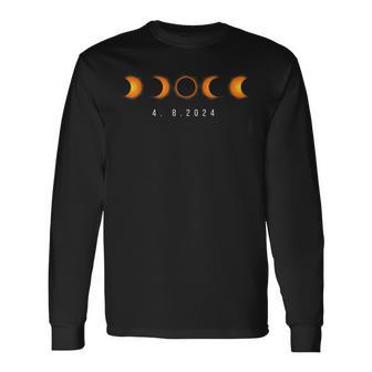 Eclipse 482024 Total Solar Eclipse Astronomy Space Long Sleeve T-Shirt - Seseable