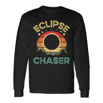 Eclipse Chaser Solar Eclipse April 2024 Total Eclipse Long Sleeve T-Shirt - Monsterry CA