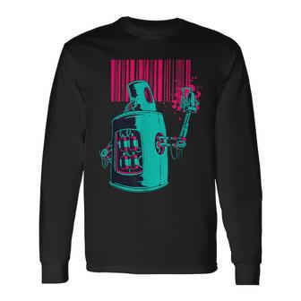 Edm Techno Graffiti Robot Dance Rave Music Festival Long Sleeve T-Shirt - Monsterry DE