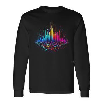 Égaliseur De Musique Colorée Techno Trance T-shirt à manches longues - Cadeauxyz