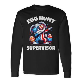 Egg Hunt Supervisor Boys Toddler Easter 2024 Family Matching Long Sleeve T-Shirt - Monsterry