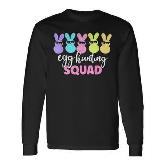 Egg Hunting Squad Crew Family Happy Easter Bunny Womens Long Sleeve T-Shirt - Seseable