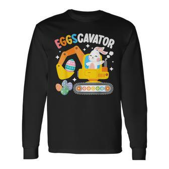 Eggscavator Easter Egg Hunt Construction Truck Toddler Boys Long Sleeve T-Shirt - Thegiftio UK