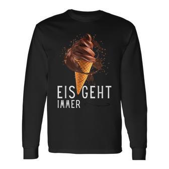 Eis Geht Immer Eisparele Eiscafe Schokoladeneis Orange Langarmshirts - Seseable