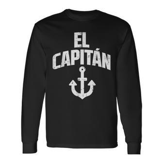 El Capitan Anchor Boat Owner Captain Yacht Ship Cruise Men Long Sleeve T-Shirt - Monsterry UK