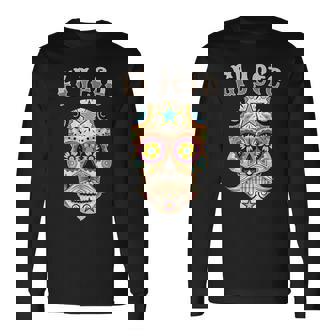 El Jefe Sugar Skull Dia De Los Muertos El Jefe Camiseta de manga larga - Regaloses