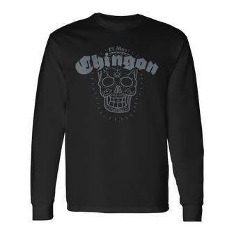 El Mas Chingon Sugar Skull Spanish T Long Sleeve T-Shirt - Monsterry UK