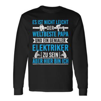 Elektriker Papa Spruch Genialer Elektronikerater Langarmshirts - Geschenkecke