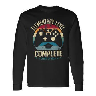 Elementary Level Complete Gamer Class Of 2024 Graduation Long Sleeve T-Shirt - Seseable