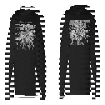 Elephant Family Africa Safari Zoo Keeper Elephant Long Sleeve T-Shirt - Monsterry