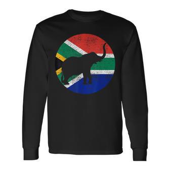 Elephant South Africa Safari Vintage Long Sleeve T-Shirt - Monsterry CA