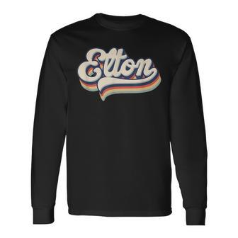 Elton Name Nickname Alias 70S 80S Retro Long Sleeve T-Shirt - Seseable