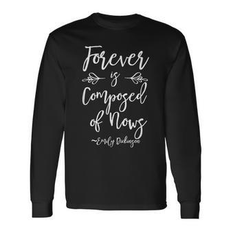 Emily Dickinson Literary Positive Bookworm Long Sleeve T-Shirt - Monsterry DE