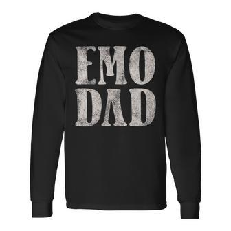 Emo Dad Elder Emo 90'S 2000'S Goth Punk Emo Father Long Sleeve T-Shirt - Monsterry AU