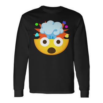 Emoticon Shocked Face With Exploding Head Long Sleeve T-Shirt - Monsterry AU