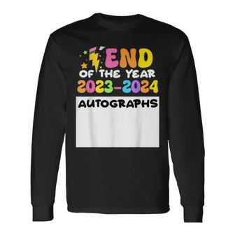 End Of The Year Autographs 2023-2024 Last Day Of School Long Sleeve T-Shirt - Monsterry UK