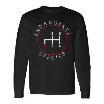 Endangered Species Manual Gearbox Stick Shift 4 Speed 1320 Long Sleeve T-Shirt - Monsterry
