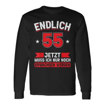 Endlich 55 Jetzt Nur Noch Erwachsen Werden Werden 55 German Langarmshirts - Seseable