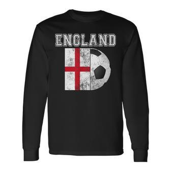 England Flag Soccer Futbol Football Long Sleeve T-Shirt - Monsterry CA