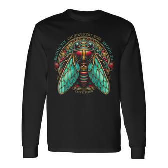 Entomology Cicada Fest 2024 Broods Xix & Xiii Love Tour Long Sleeve T-Shirt | Mazezy DE