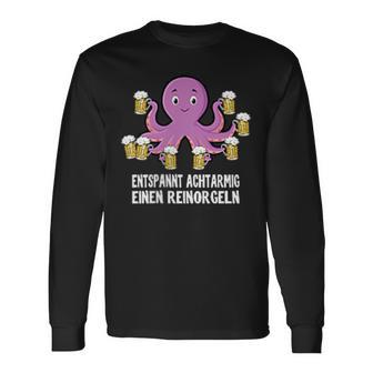 Entspannt Achtarmig Einen Reinorgeln Pocket Bier Party Langarmshirts - Geschenkecke